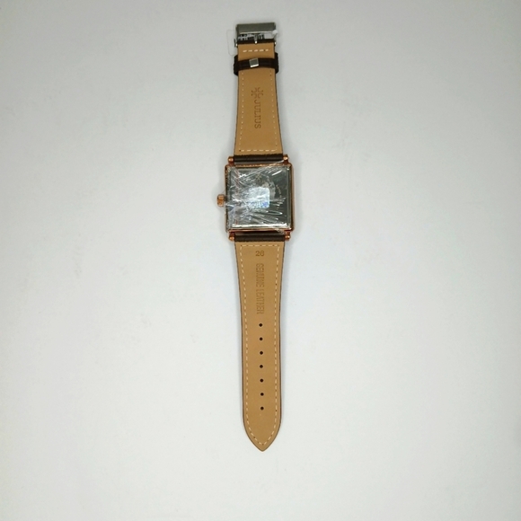 Brown Julius Watch Rhinestones Genuine Leather Straps Water Resistant - Picture 6 of 7